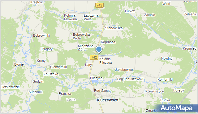 mapa Kolonia Pilczyca, Kolonia Pilczyca na mapie Targeo